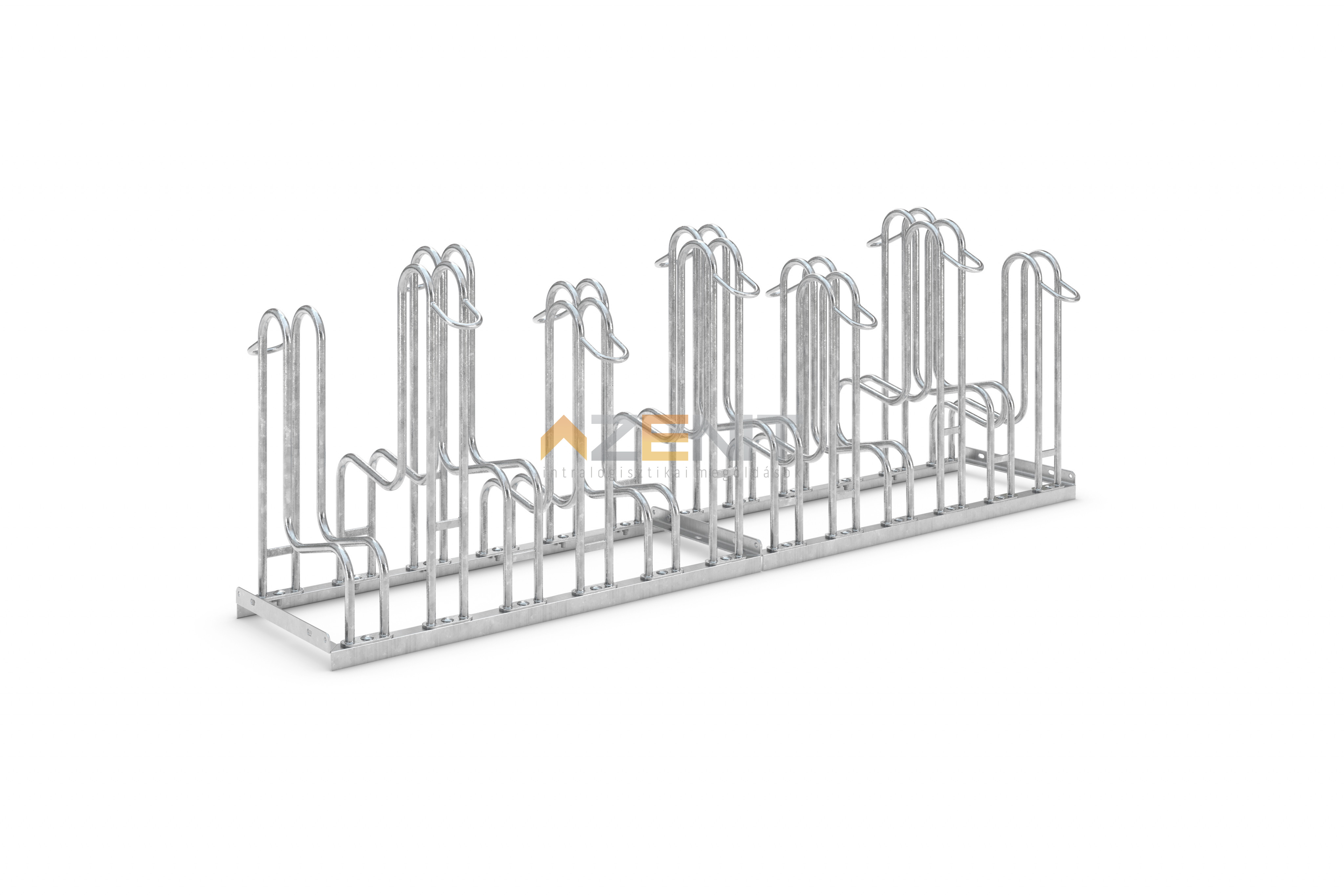 Kengyeles kerékpártároló12 tárolóhellyel 2100 mm hosszú kétoldalas kivitel